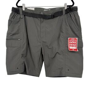 Coleman Mens Cargo Shorts XXL Gray Hiking Quick Dry UPF 50 Belted NWT Gorpcore